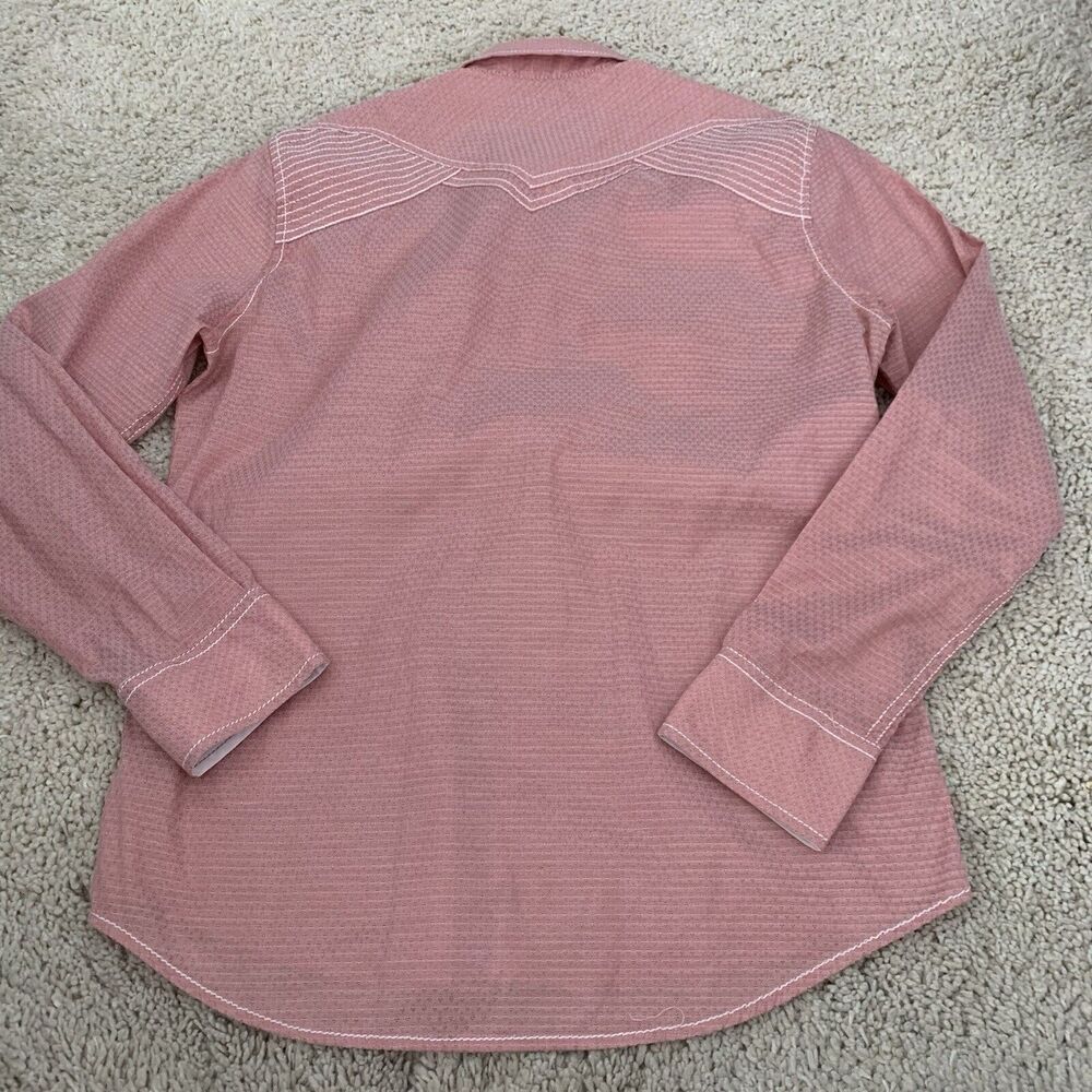 Buckle Black Shirt Mens Large Mauve Pink Athletic Fit Western Heavy Stitching - Picture 5 of 6